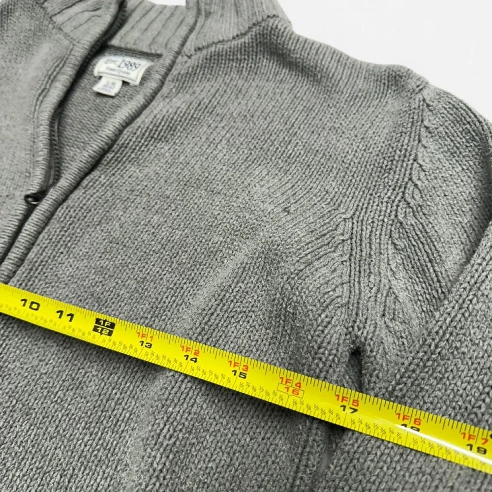 The Childrens Place Boys Gray Full Zip Mock Neck Sweater Size L 10/12 Est 1989
